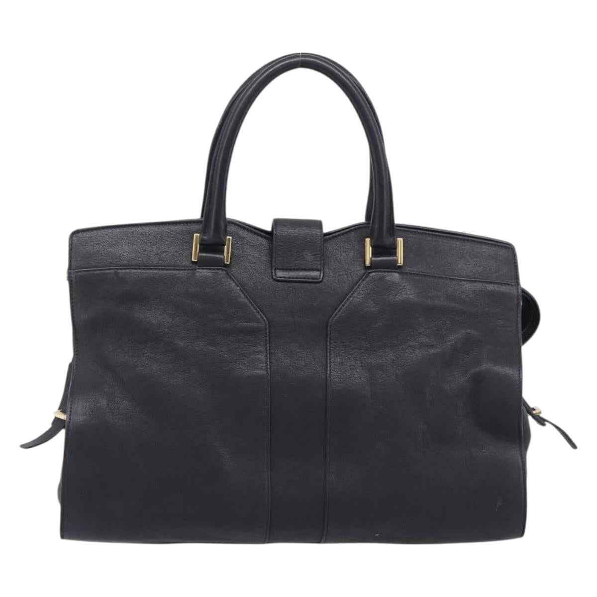 Saint Laurent Cabas Hand Bag Leather 2way Black Gold 311220 Auth am12987V