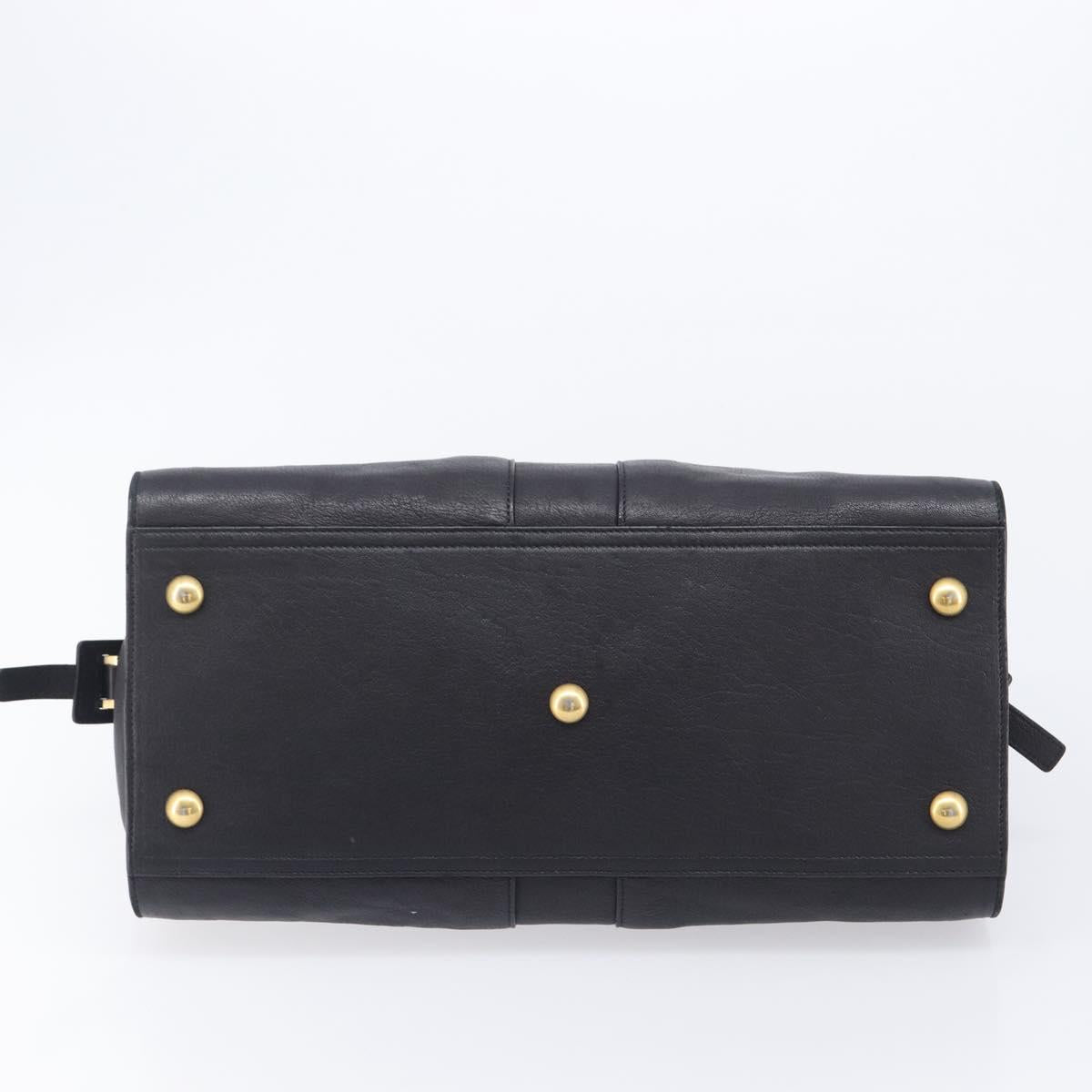 Saint Laurent Cabas Hand Bag Leather 2way Black Gold 311220 Auth am12987V