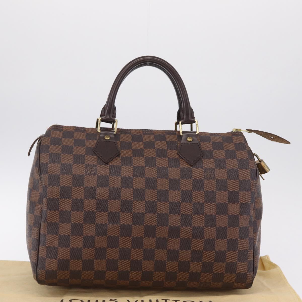 LOUIS VUITTON Damier Ebene Speedy 30 Hand Bag N41364 LV Auth am12994V