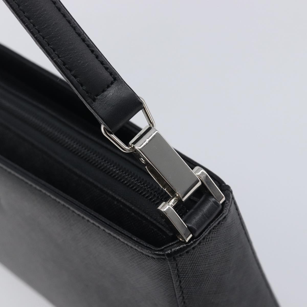 BURBERRY Hand Bag PVC Canvas Black Silver Auth am13007V