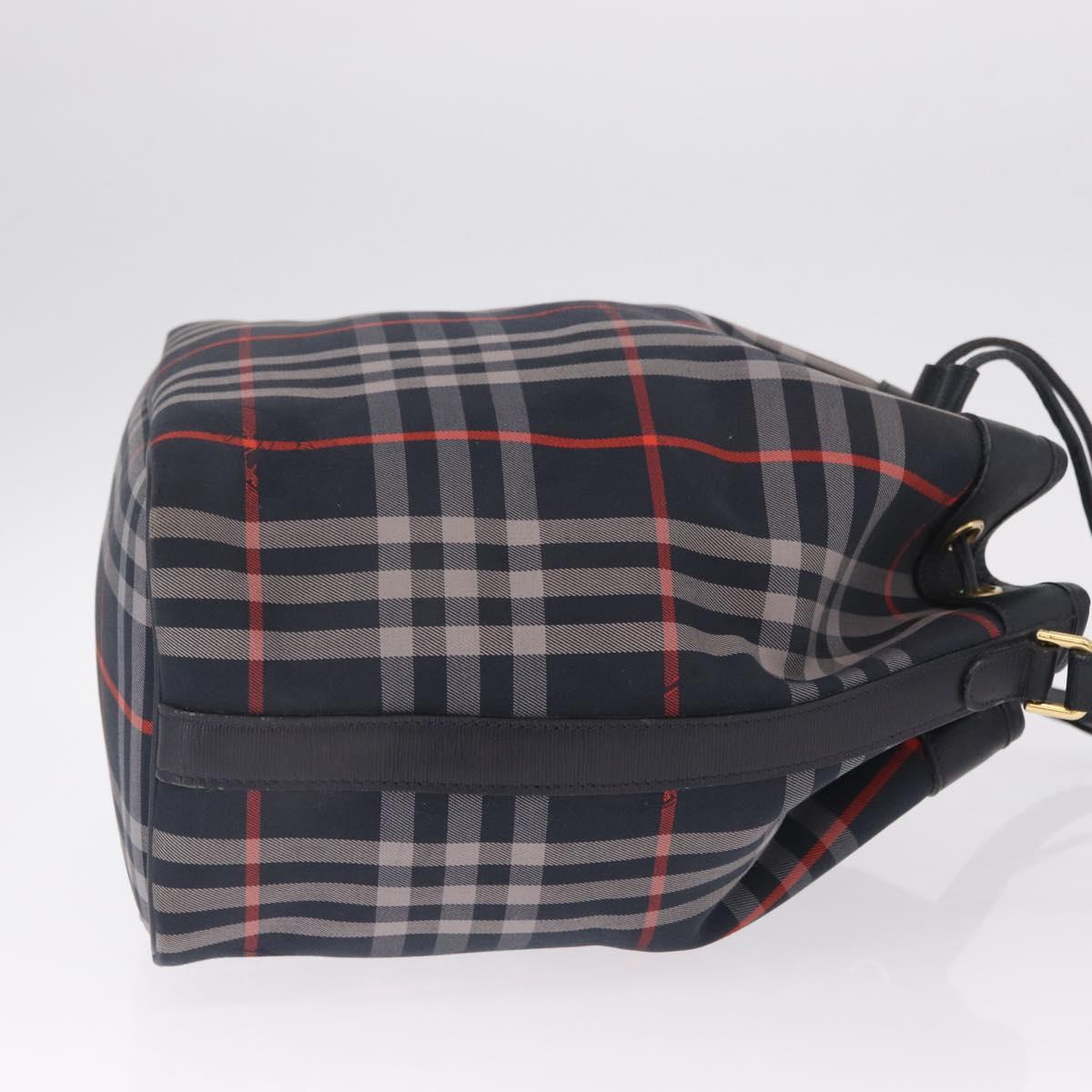 Burberrys Nova Check Purse Shoulder Bag Canvas Black Gold Auth am13008A