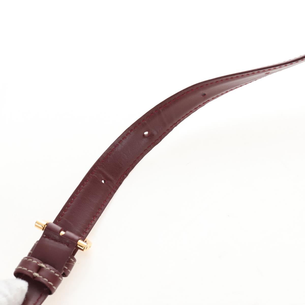 Cartier Must Line Shoulder Bag Leather Bordeaux Gold Auth am13009V