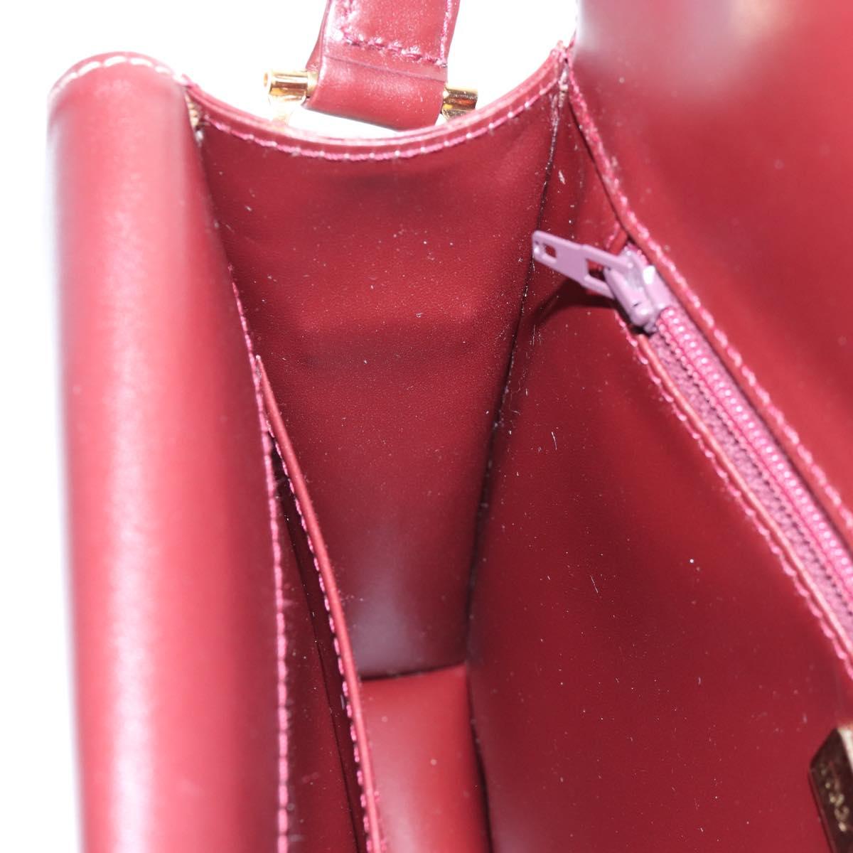 Cartier Must Line Shoulder Bag Leather Bordeaux Gold Auth am13009V