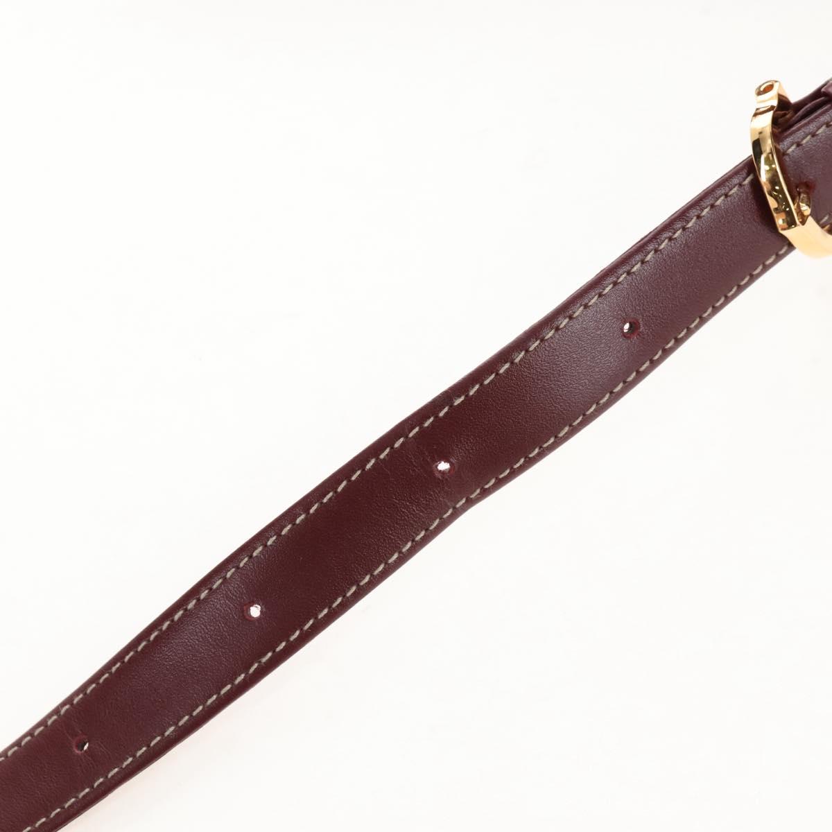 Cartier Must Line Shoulder Bag Leather Bordeaux Gold Auth am13009V