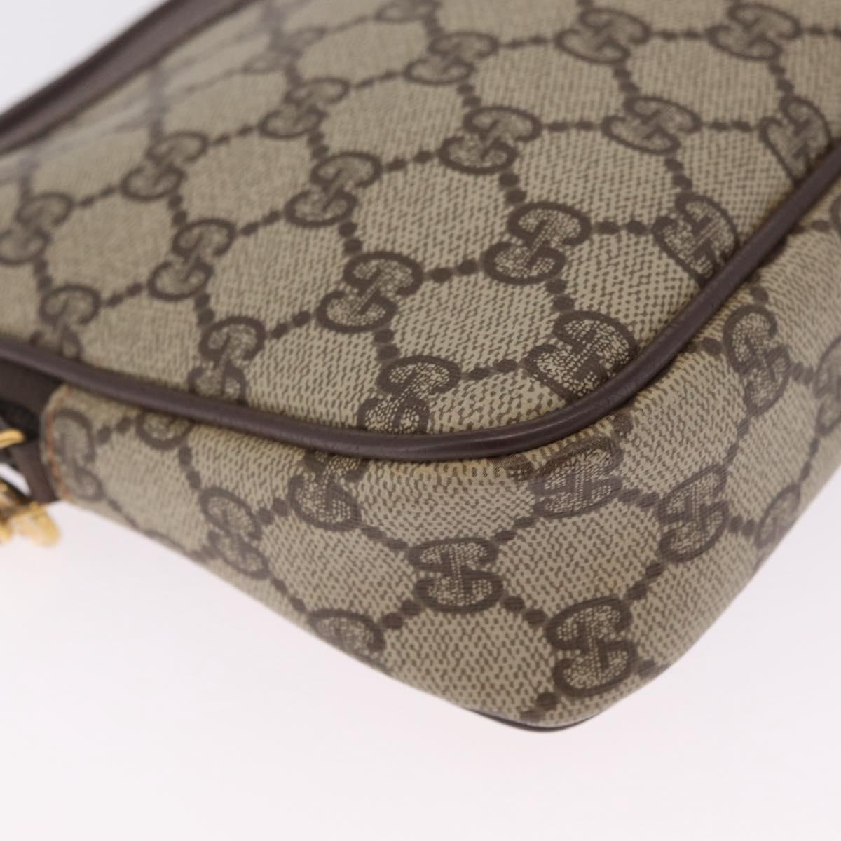 GUCCI GG Supreme Shoulder Bag PVC Beige Gold 97 02 068 Auth am13012