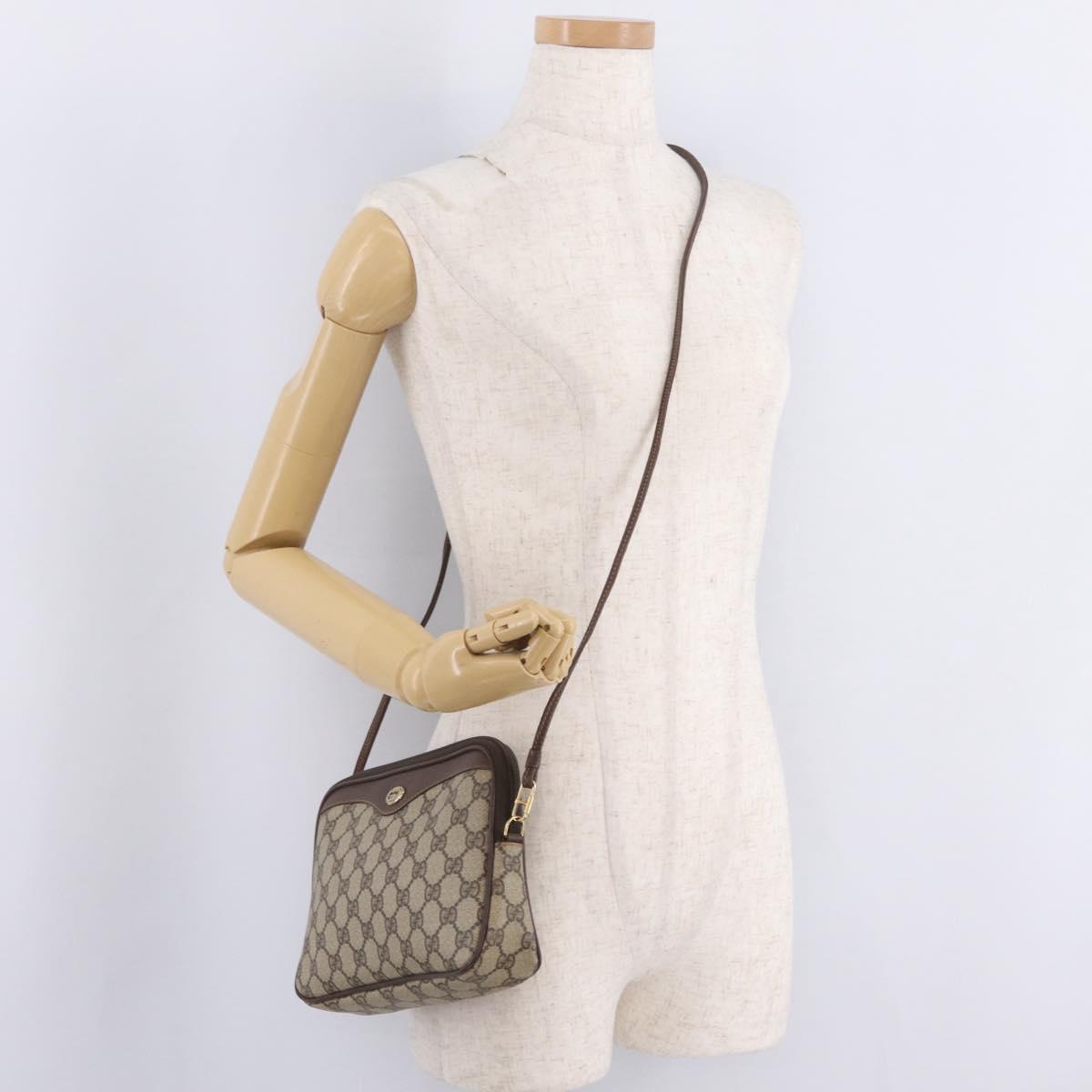 GUCCI GG Supreme Shoulder Bag PVC Beige Gold 97 02 068 Auth am13012