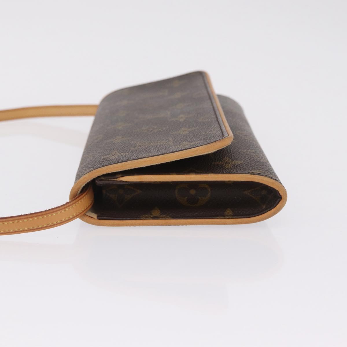 LOUIS VUITTON Monogram Pochette Twin GM Shoulder Bag Brown M51852 Auth am13018V