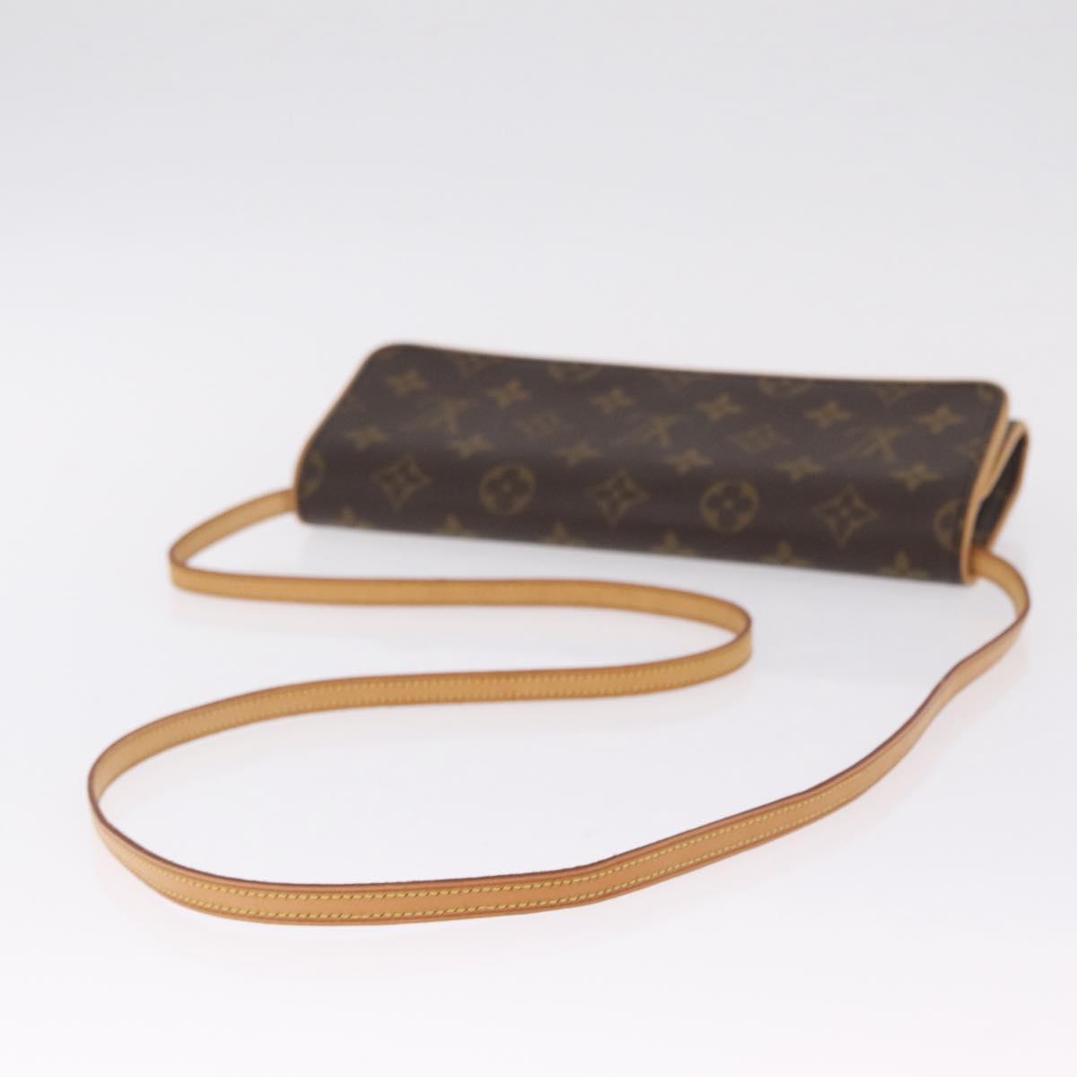 LOUIS VUITTON Monogram Pochette Twin GM Shoulder Bag Brown M51852 Auth am13018V