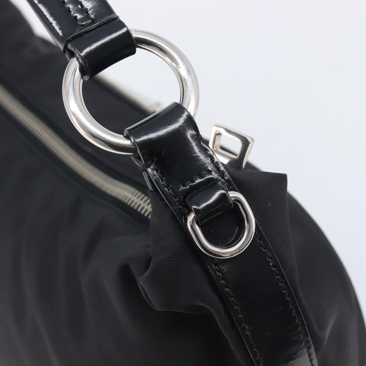 PRADA Shoulder Bag Nylon Black Silver Auth am13025V