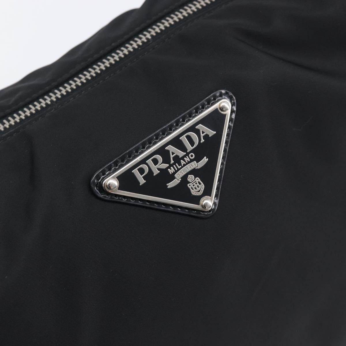 PRADA Shoulder Bag Nylon Black Silver Auth am13025V