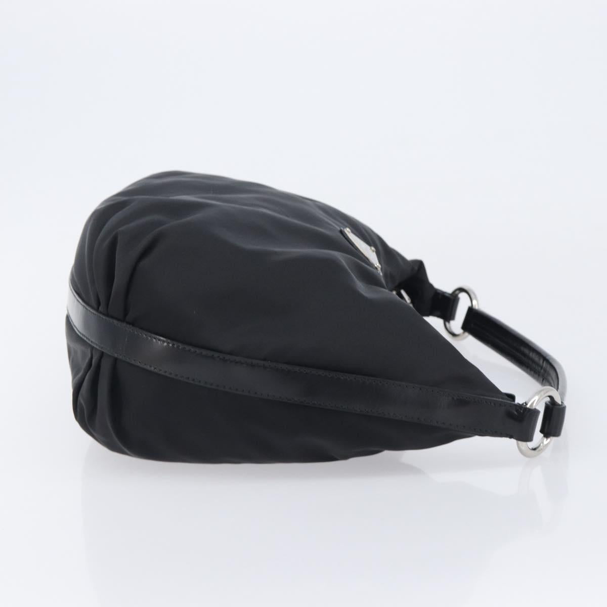 PRADA Shoulder Bag Nylon Black Silver Auth am13025V