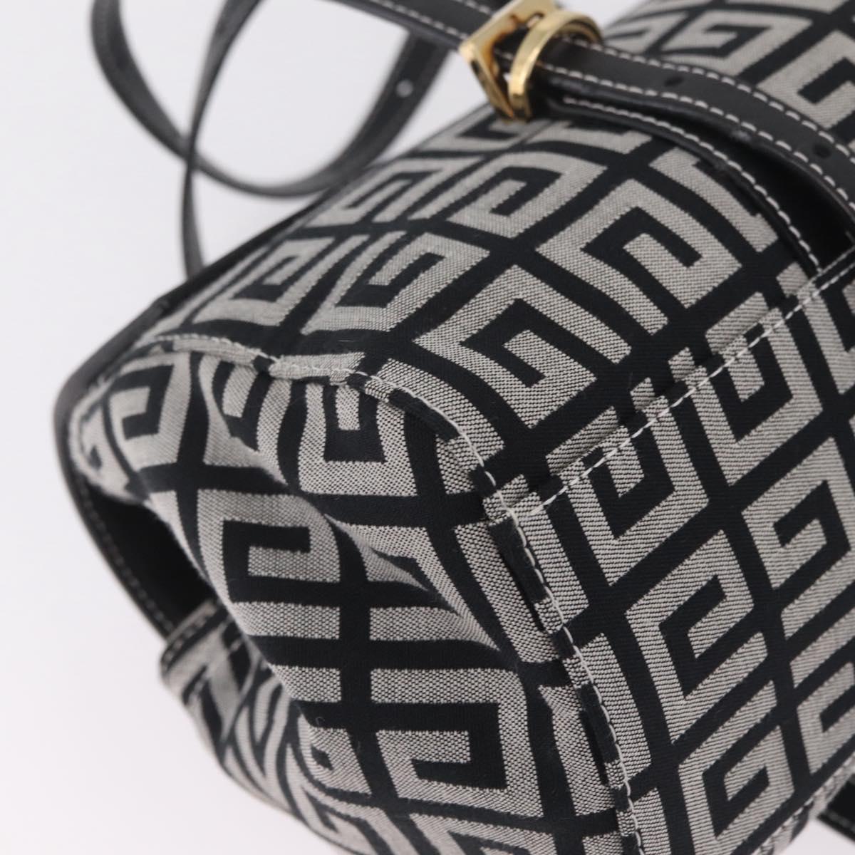 GIVENCHY Shoulder Hand Bag Canvas Black Gold Tone Auth am13027V