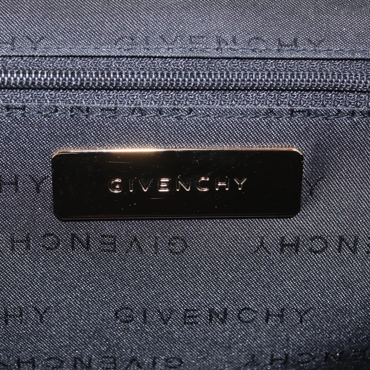 GIVENCHY Shoulder Hand Bag Canvas Black Gold Tone Auth am13027V