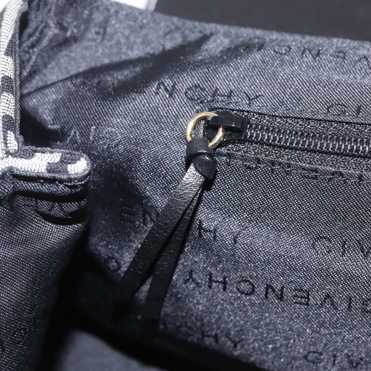 GIVENCHY Shoulder Hand Bag Canvas Black Gold Tone Auth am13027V