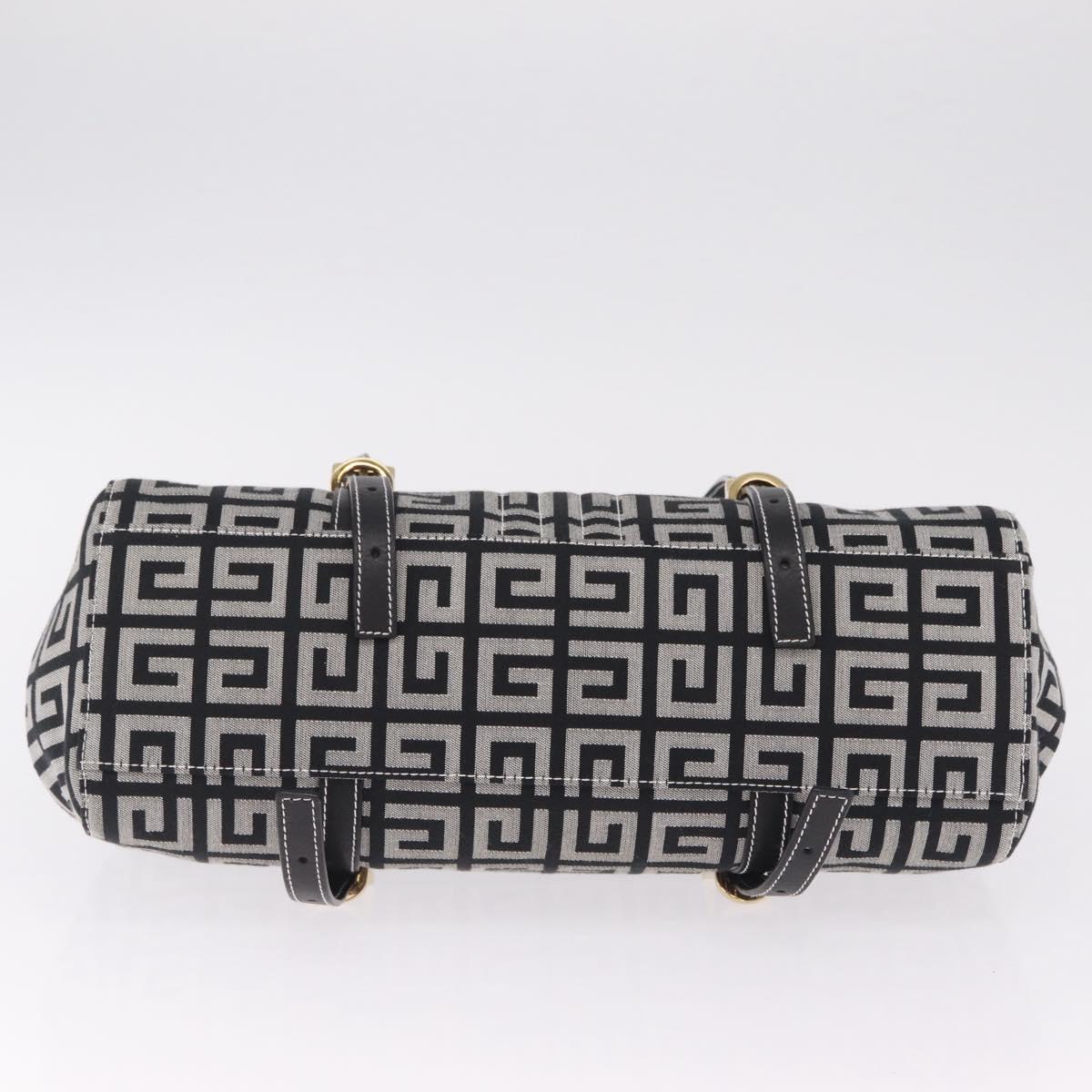 GIVENCHY Shoulder Hand Bag Canvas Black Gold Tone Auth am13027V