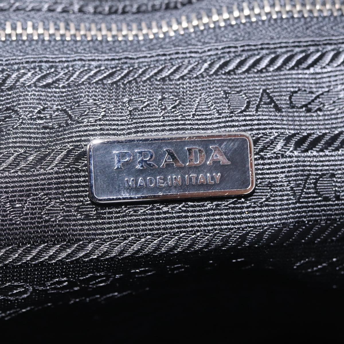 PRADA Shoulder Hand Bag Nylon Black Silver BR0607 Auth am13028V