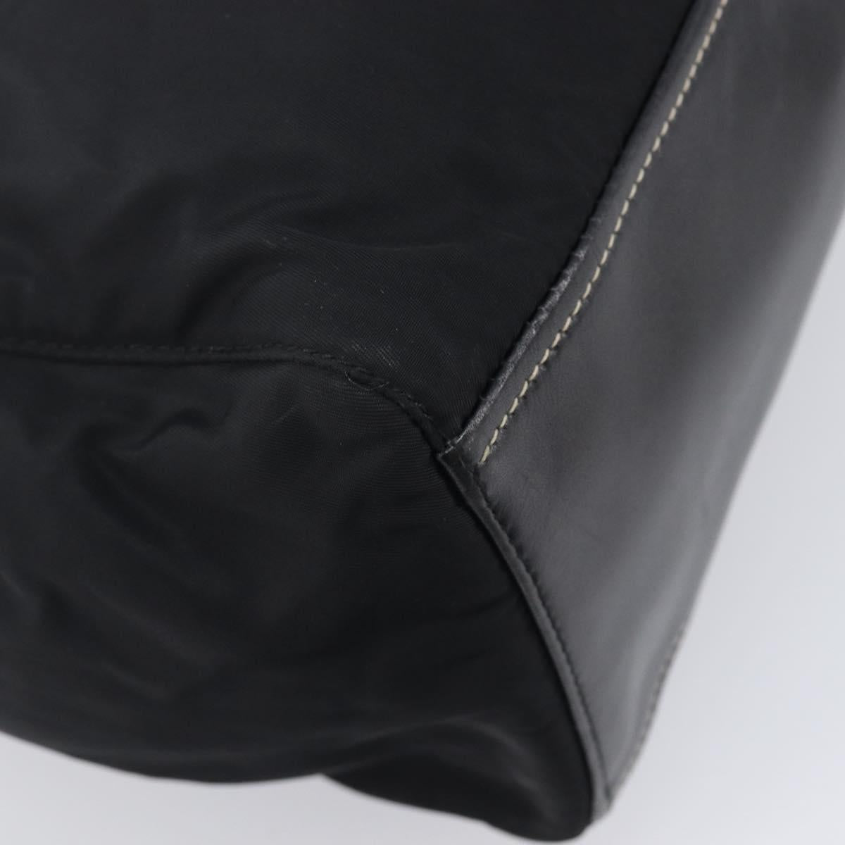 PRADA Shoulder Tote Bag Nylon Black Silver Auth am13033V