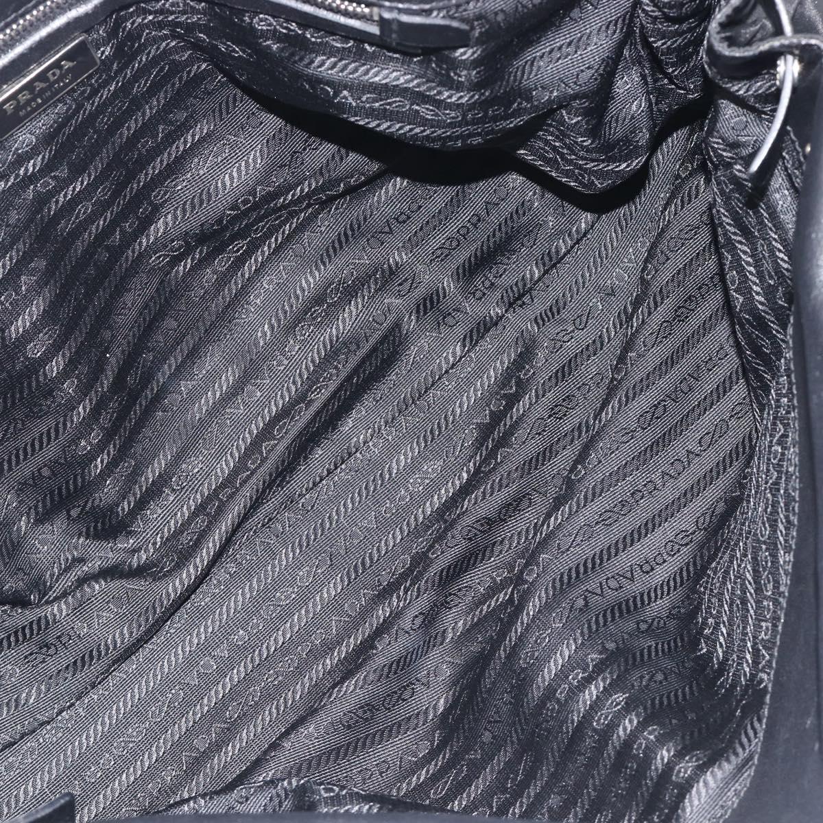 PRADA Shoulder Tote Bag Nylon Black Silver Auth am13033V