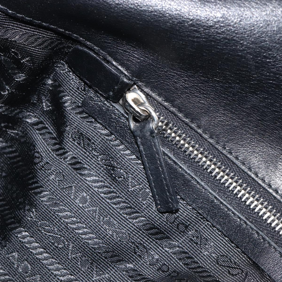 PRADA Shoulder Tote Bag Nylon Black Silver Auth am13033V