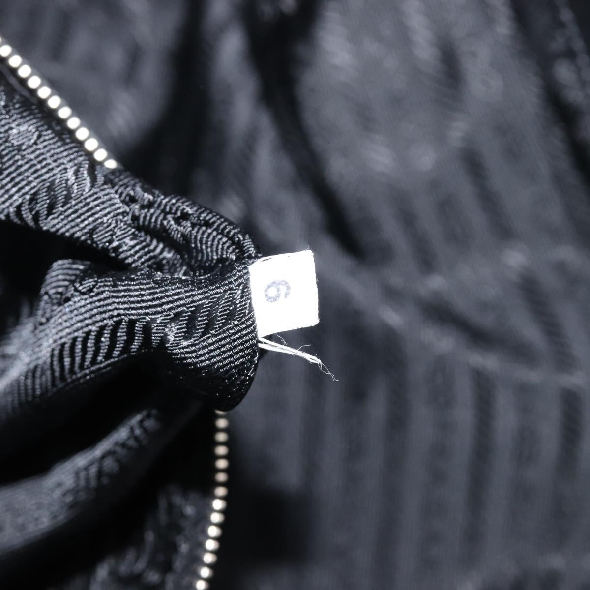 PRADA Shoulder Tote Bag Nylon Black Silver Auth am13033V