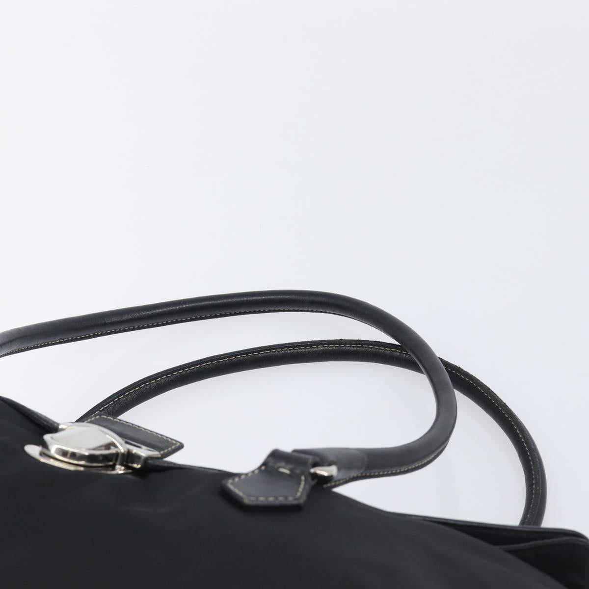 PRADA Shoulder Tote Bag Nylon Black Silver Auth am13033V