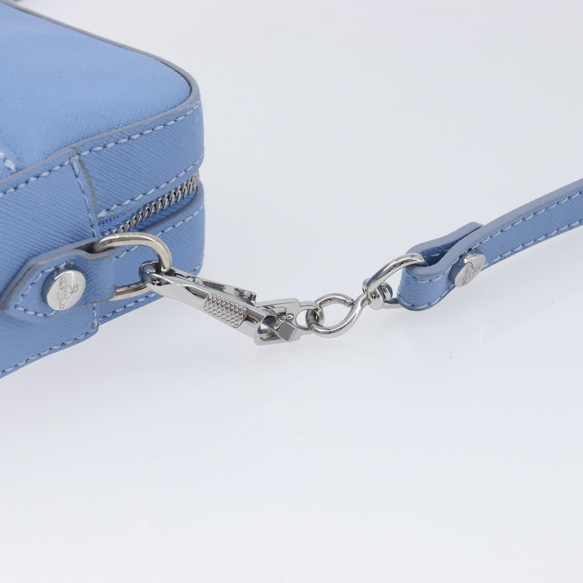 Vivienne Westwood Shoulder Bag Leather Light Blue Silver Auth am13035V