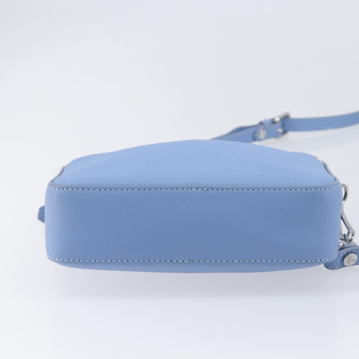 Vivienne Westwood Shoulder Bag Leather Light Blue Silver Auth am13035V