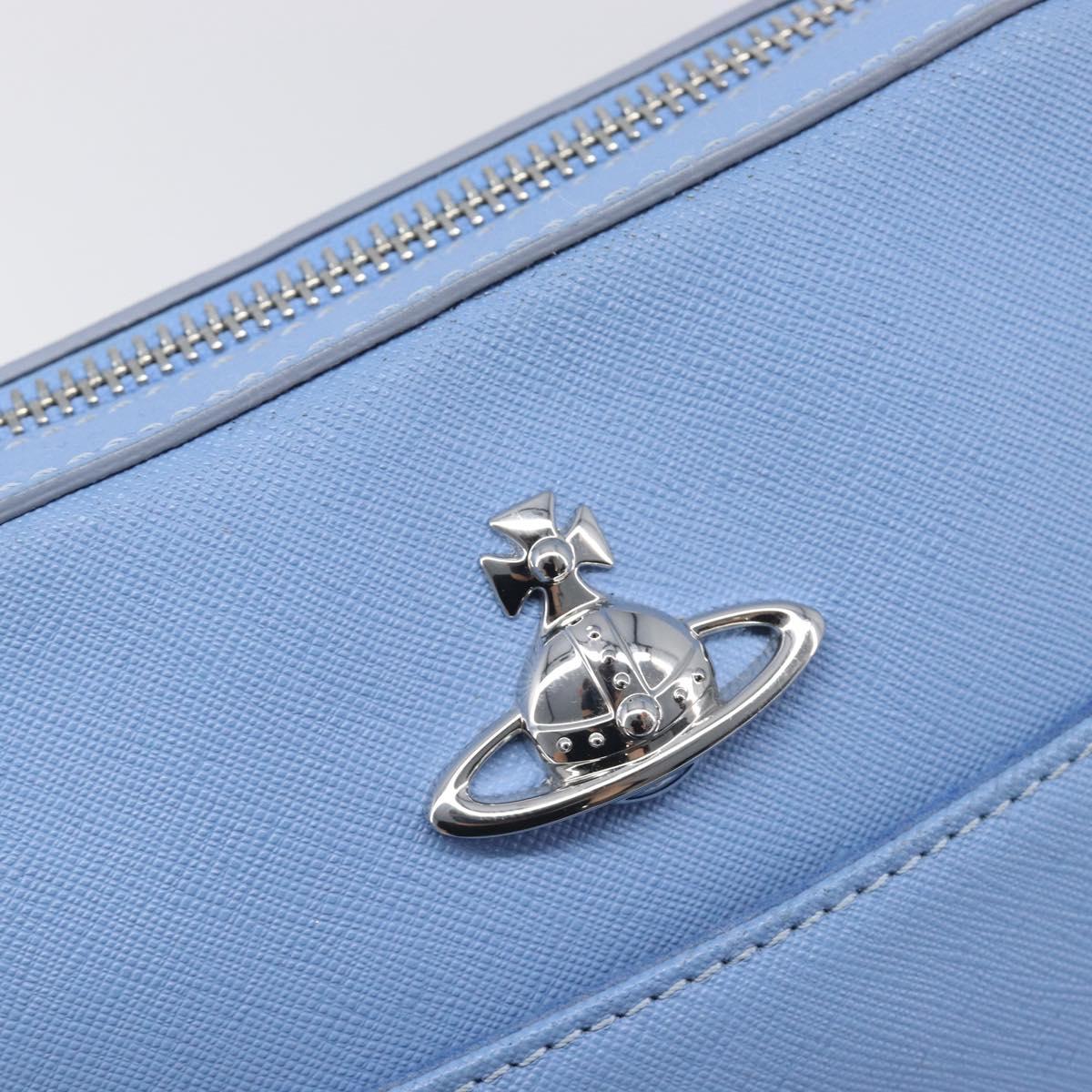 Vivienne Westwood Shoulder Bag Leather Light Blue Silver Auth am13035V