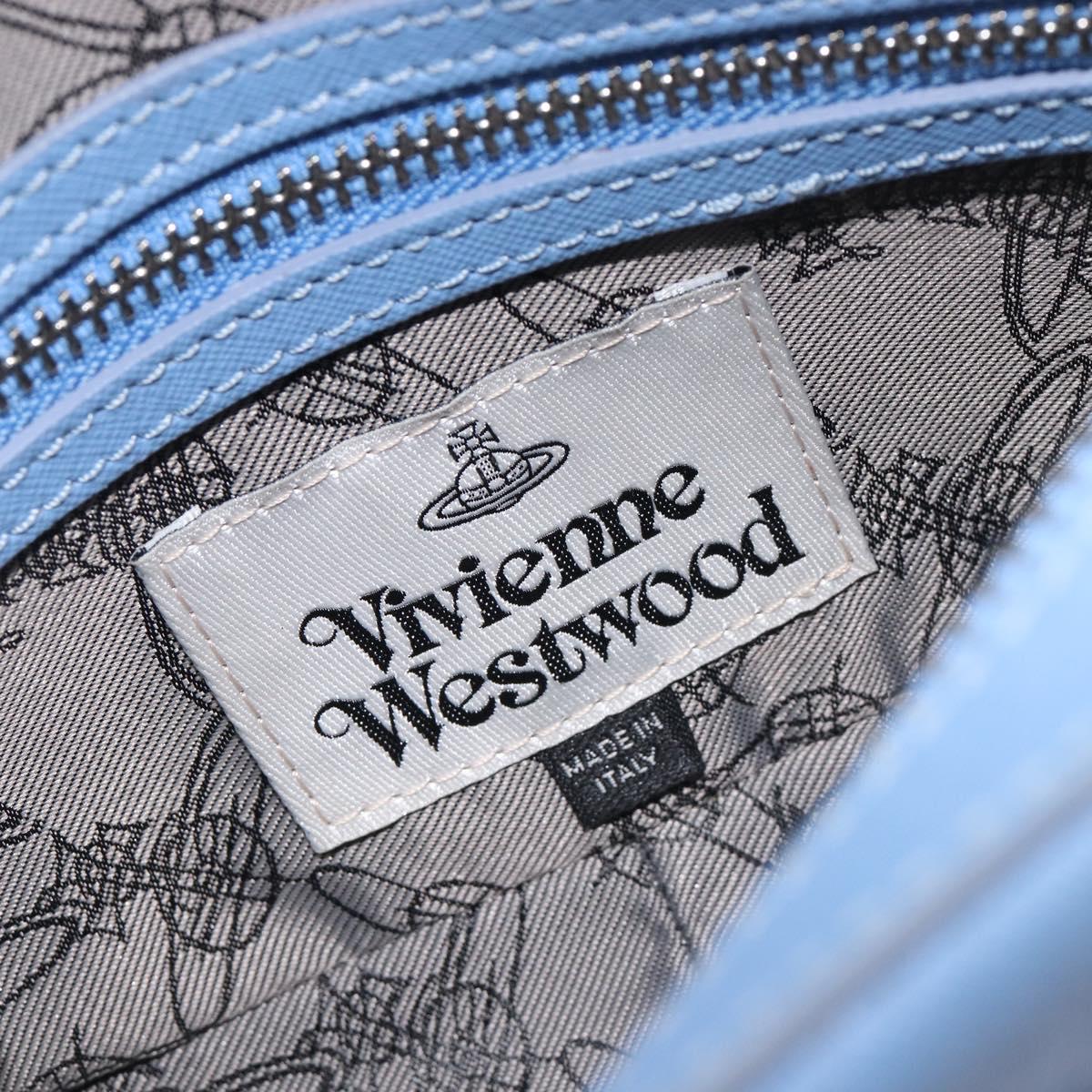 Vivienne Westwood Shoulder Bag Leather Light Blue Silver Auth am13035V