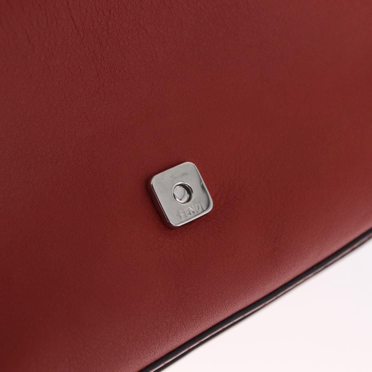 FENDI Double Micro Bucket Chain Shoulder Bag Leather Gray 8M0371 Auth am13036V