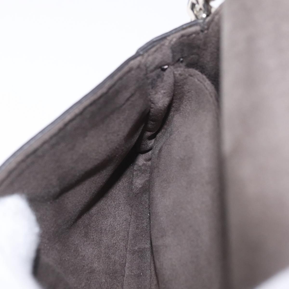 FENDI Double Micro Bucket Chain Shoulder Bag Leather Gray 8M0371 Auth am13036V