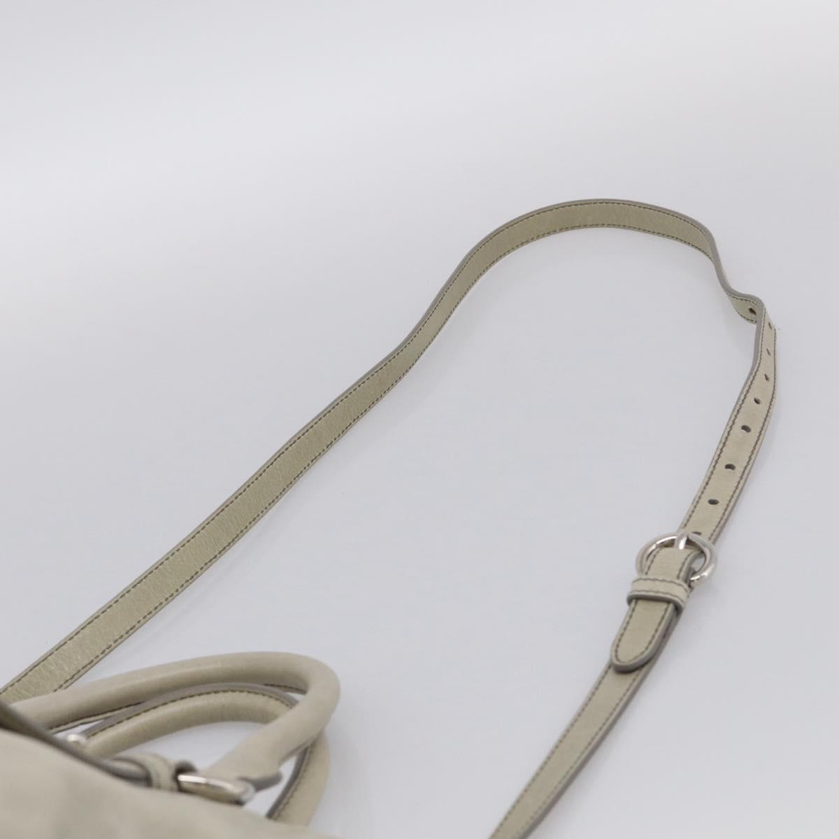 Miu Miu Tote Bag Leather Gray Silver Auth am13037V