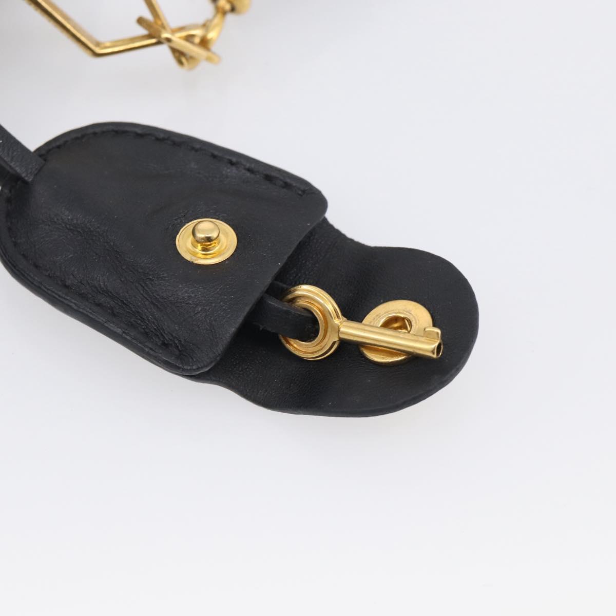 Miu Miu Matelasse Lady Rock Hand Bag Leather Black Gold Tone Auth am13047V
