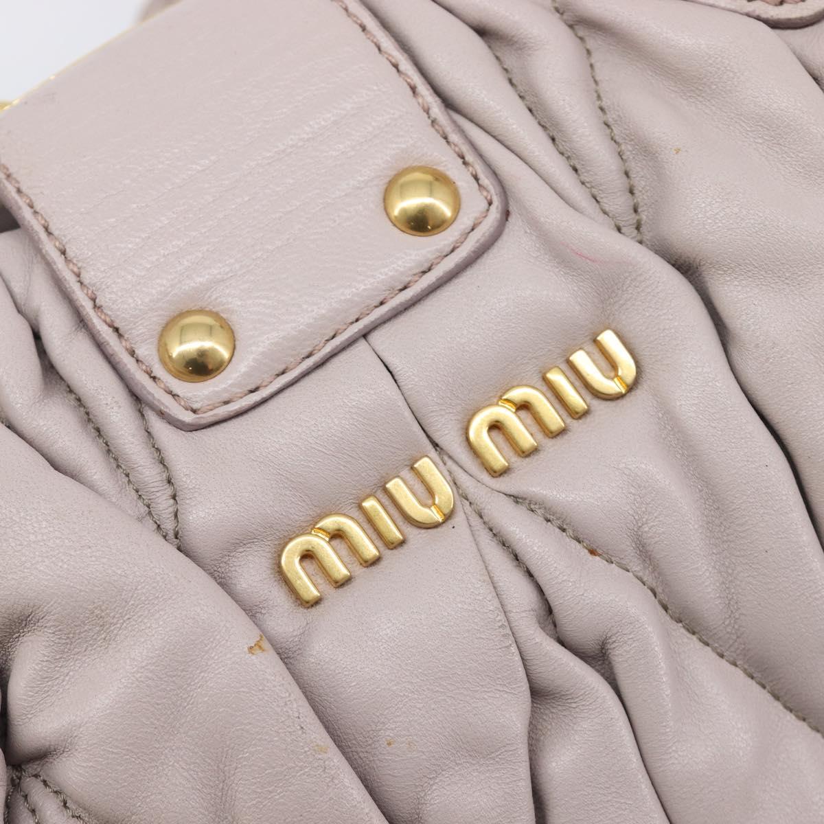 Miu Miu Matelasse Lady Lock Shoulder Hand Bag Leather Beige Gold Auth am13048V