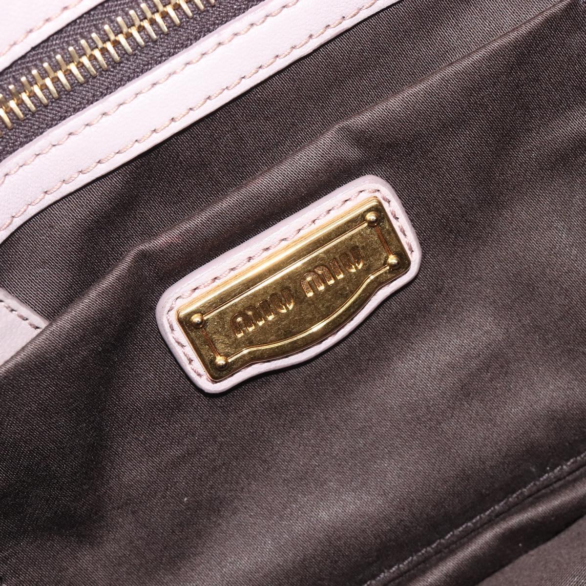 Miu Miu Matelasse Lady Lock Shoulder Hand Bag Leather Beige Gold Auth am13048V