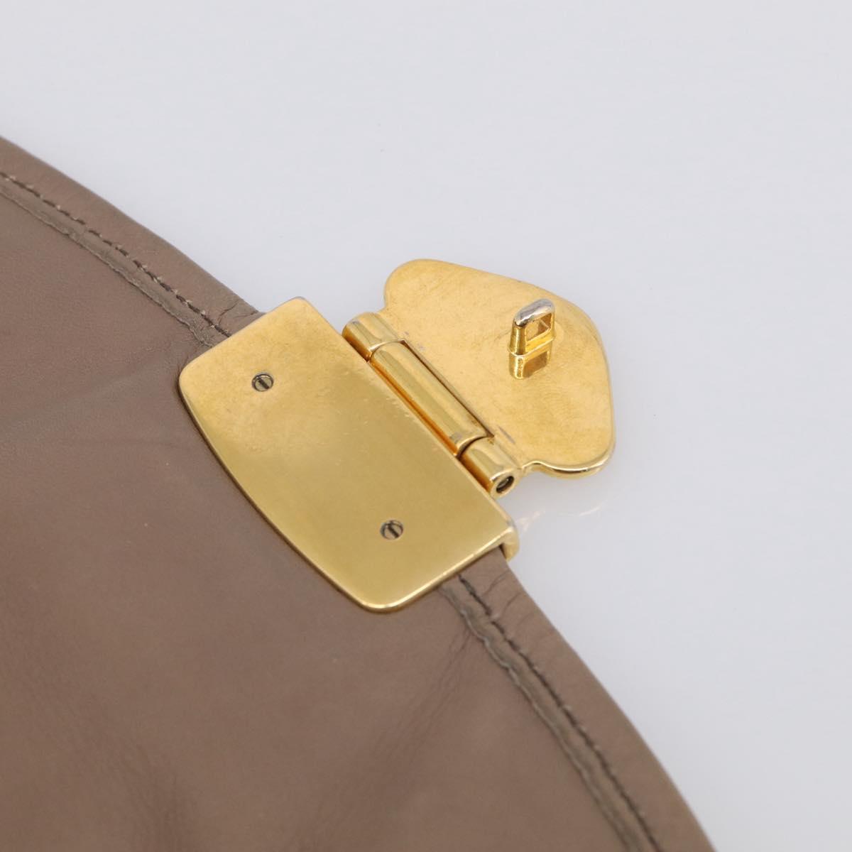 Miu Miu Matelasse Lady Rock Hand Bag Leather Beige Gold Tone Auth am13059A
