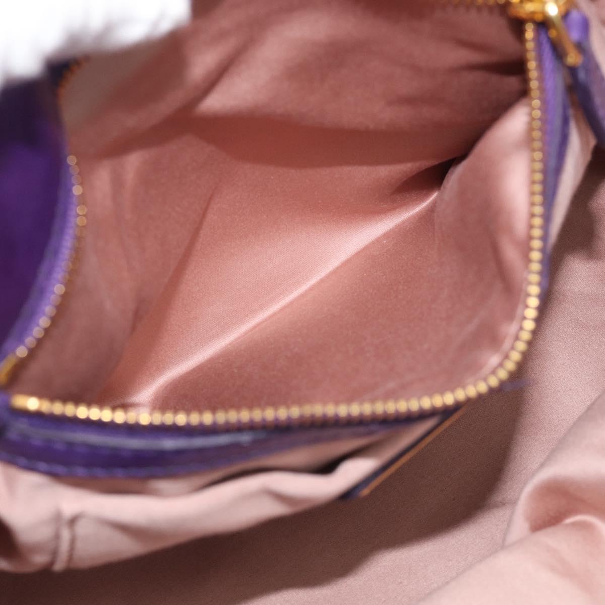 Miu Miu Hand Bag Leather Purple Gold Tone RN0685 Auth am13060V