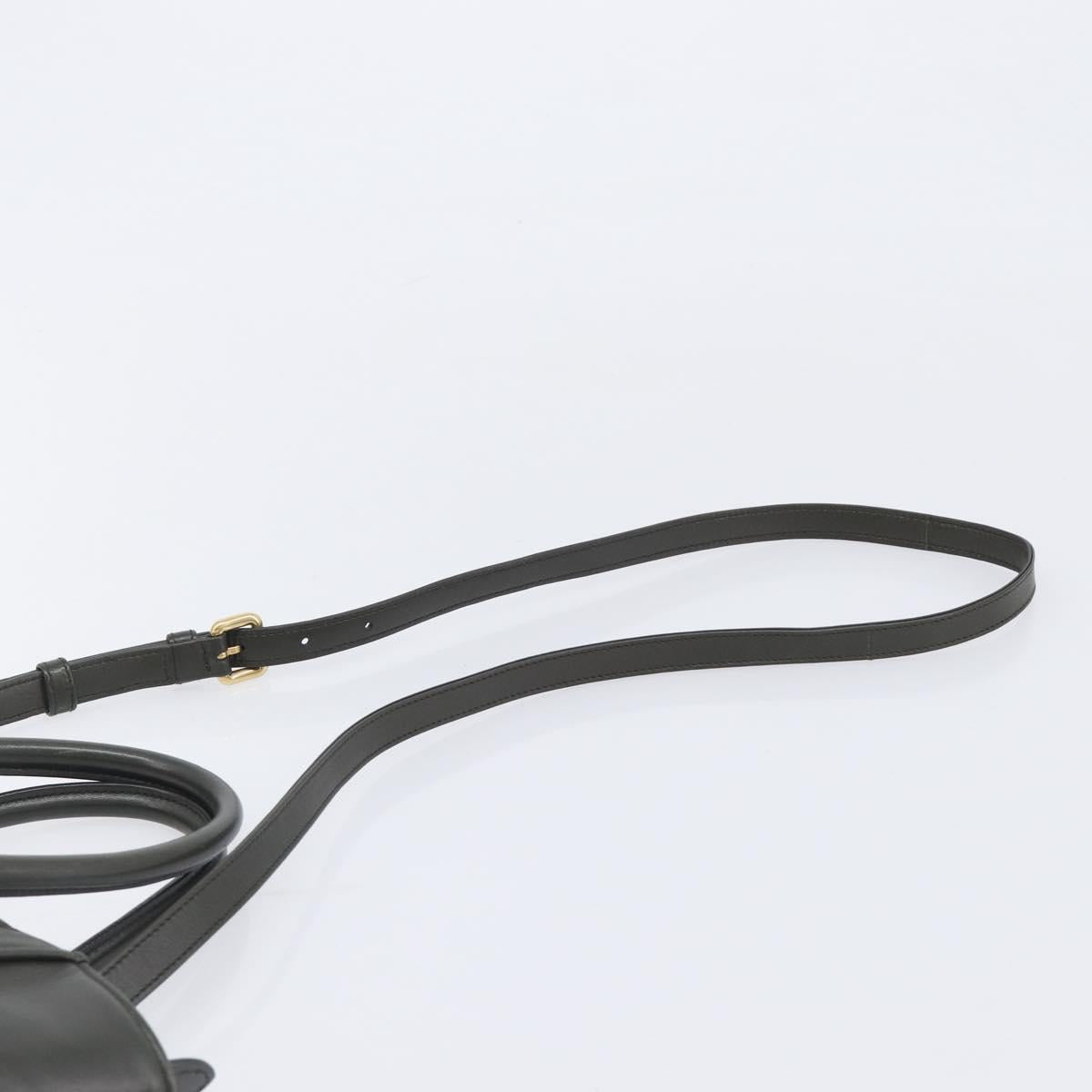 Miu Miu Biker Hand Bag Leather Khaki Gold Tone 5BA145 Auth am13062V