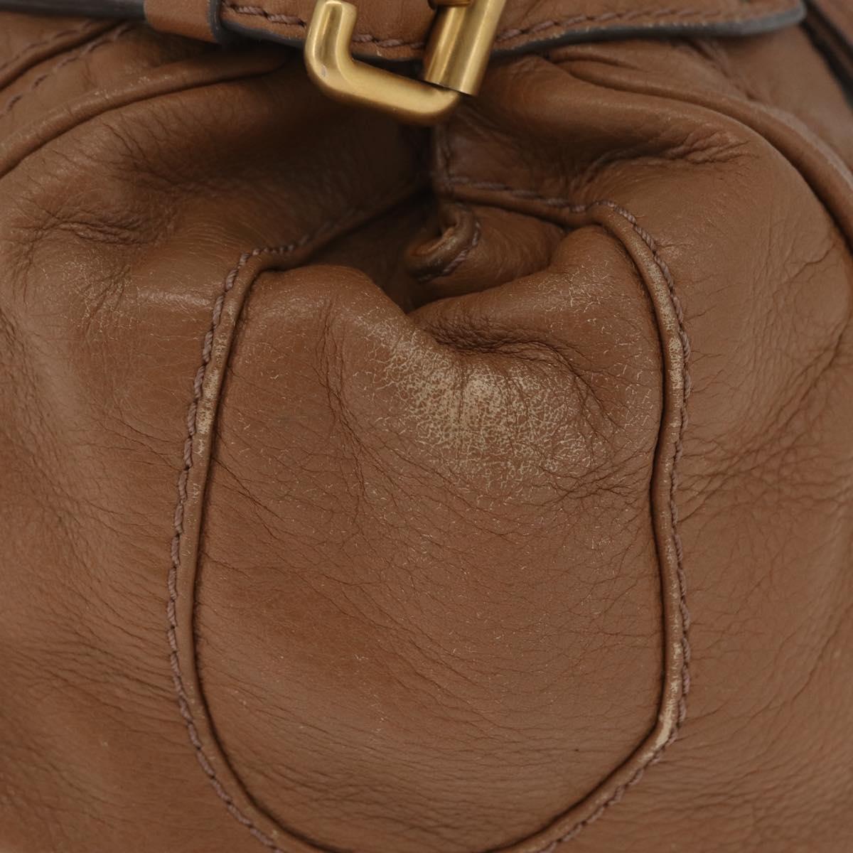Chloe Paddington Hand Bag Leather Brown Gold Tone Auth am13070A