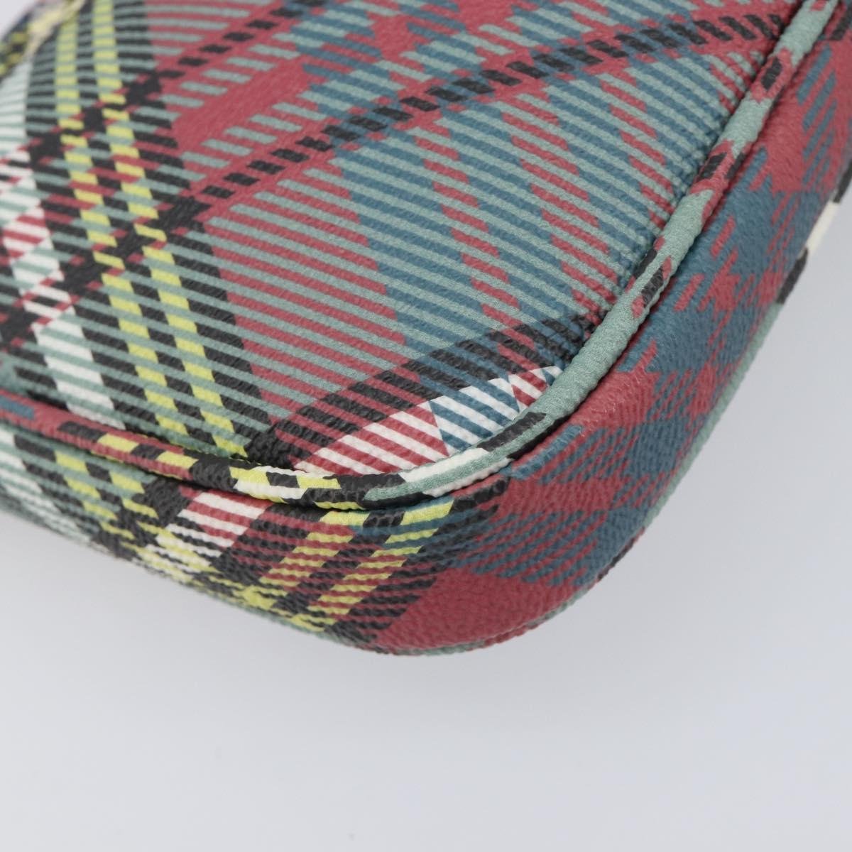Vivienne Westwood Tartan Check Accessory Pouch PVC Multicolor Gold Auth am13076V