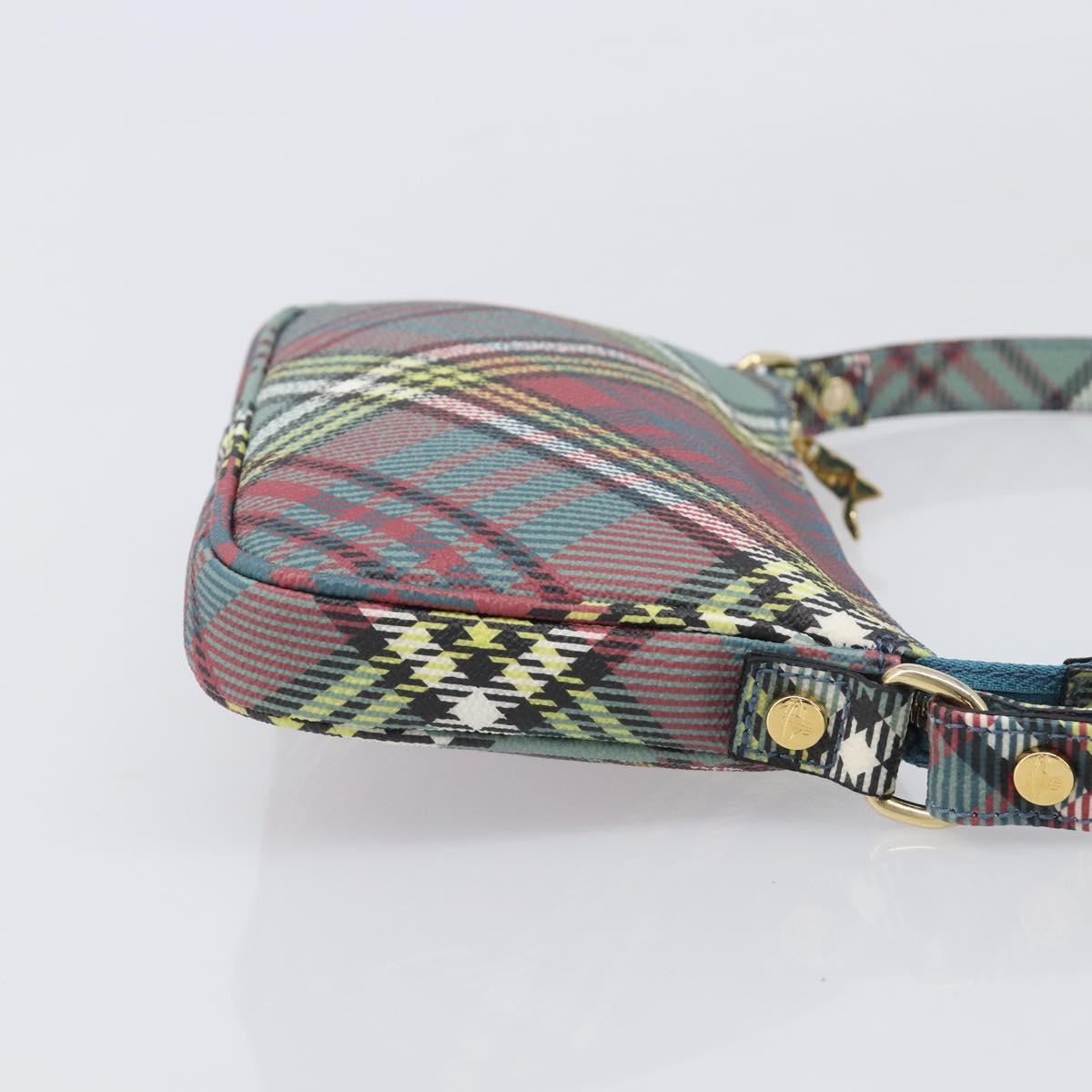 Vivienne Westwood Tartan Check Accessory Pouch PVC Multicolor Gold Auth am13076V