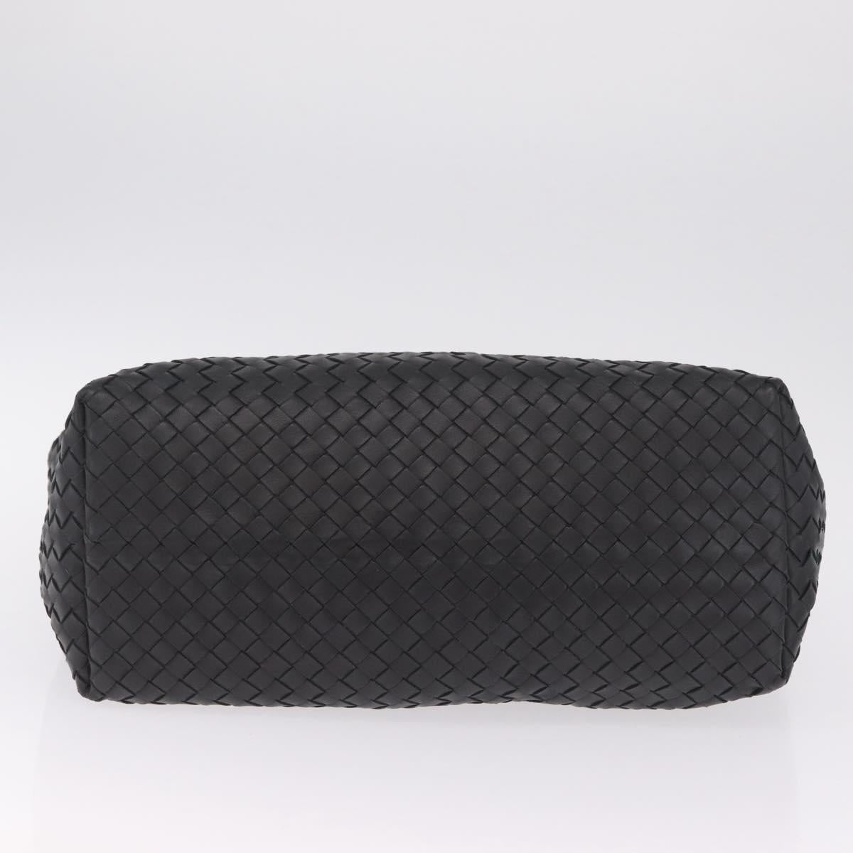 Bottega Veneta INTRECCIATO Garda Hand Bag Leather Black Auth am13078V