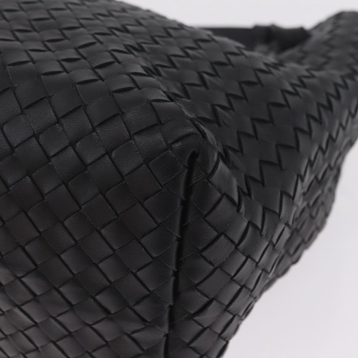 Bottega Veneta INTRECCIATO Garda Hand Bag Leather Black Auth am13078V