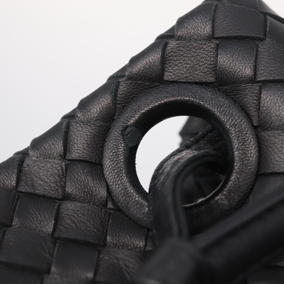 Bottega Veneta INTRECCIATO Garda Hand Bag Leather Black Auth am13078V