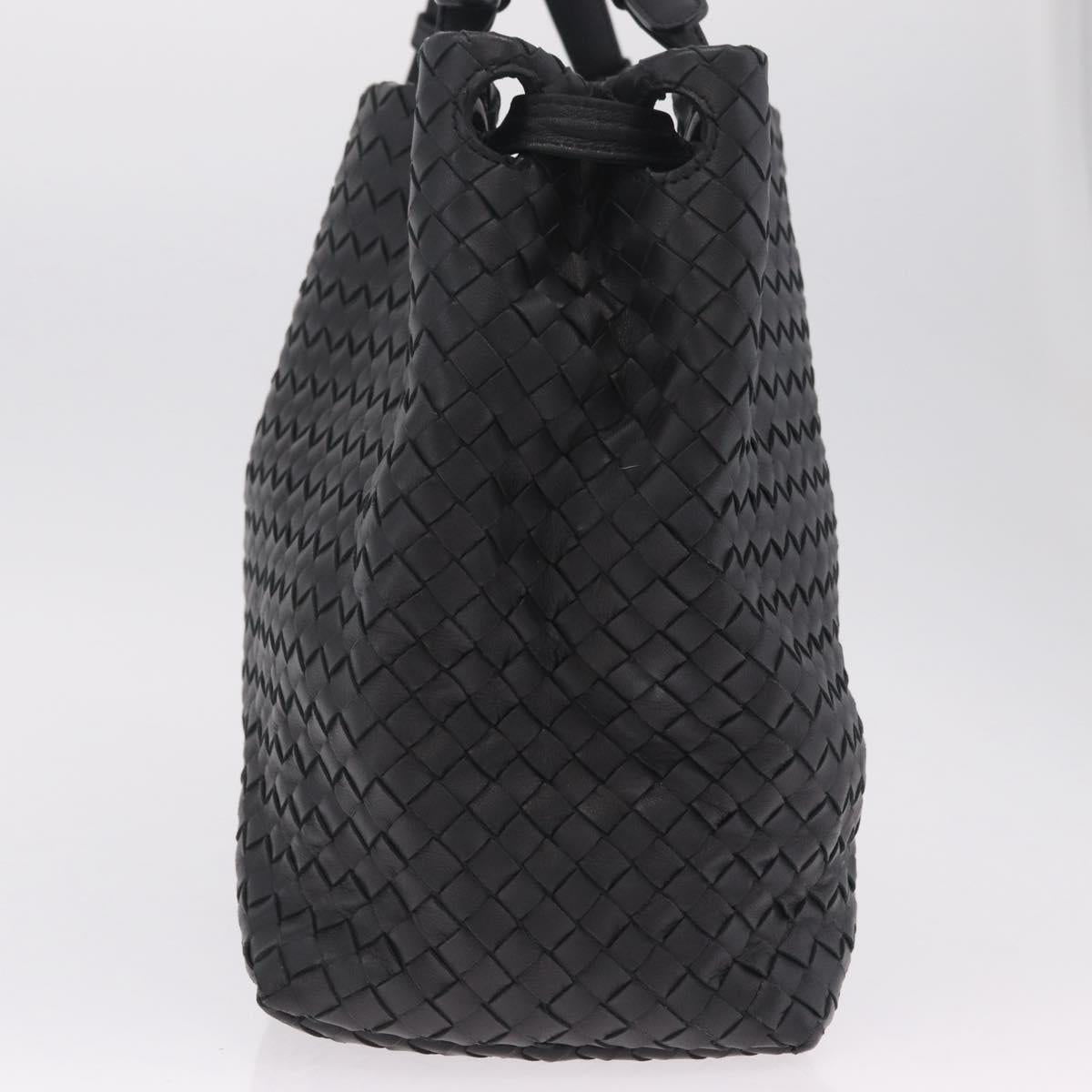 Bottega Veneta INTRECCIATO Garda Hand Bag Leather Black Auth am13078V