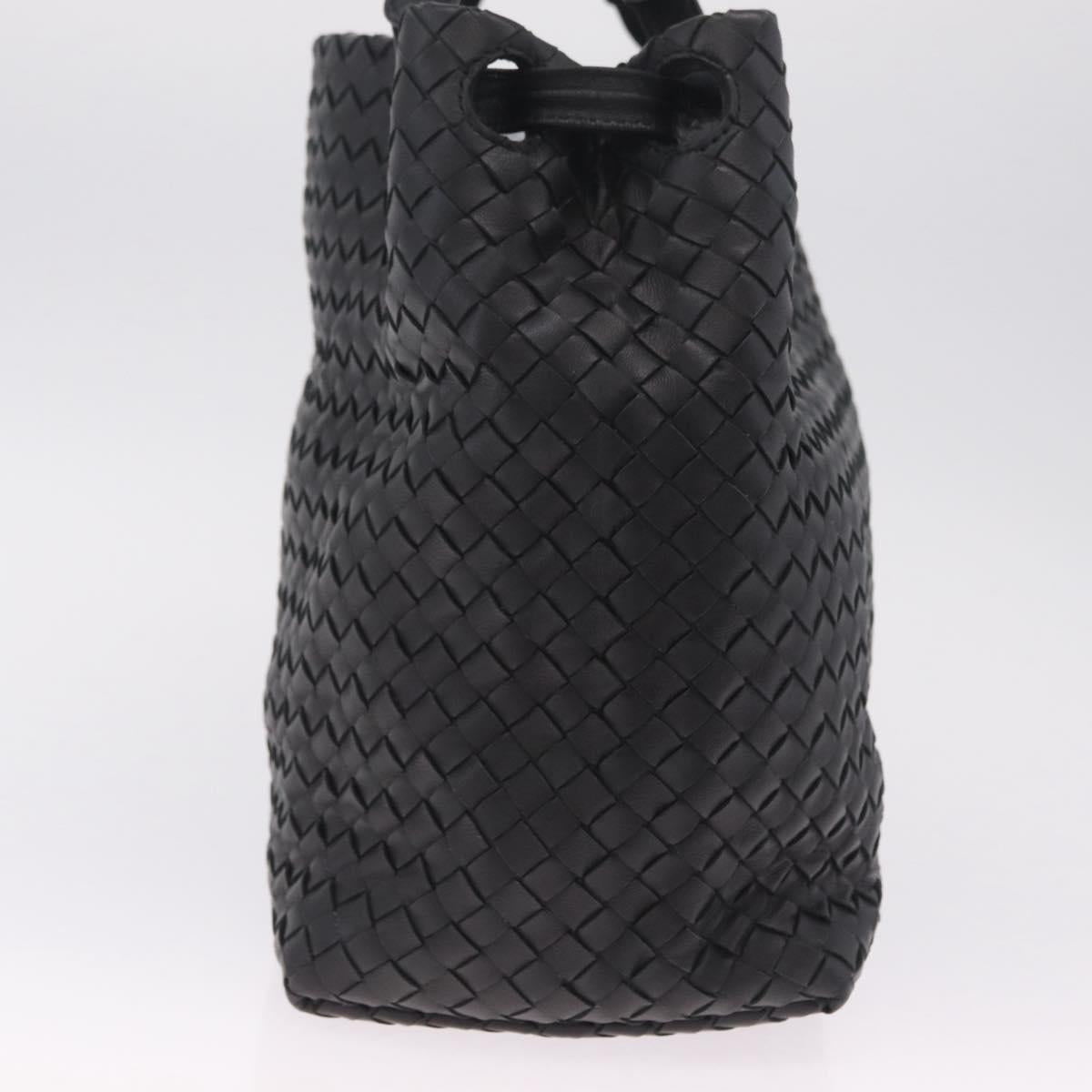 Bottega Veneta INTRECCIATO Garda Hand Bag Leather Black Auth am13078V