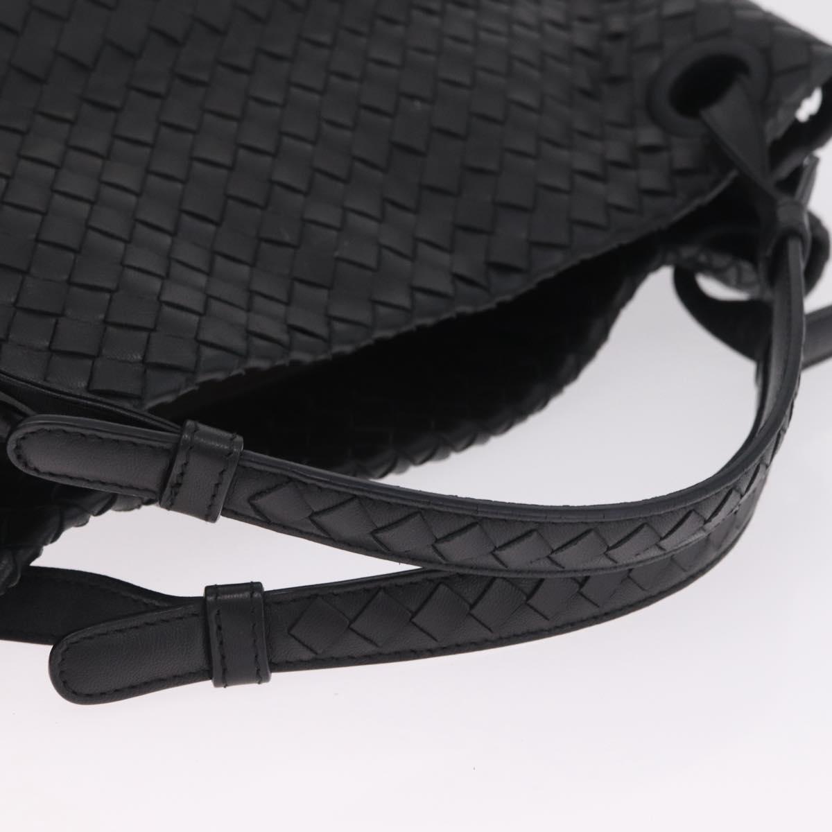 Bottega Veneta INTRECCIATO Garda Hand Bag Leather Black Auth am13078V