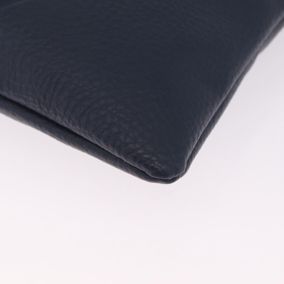 Vivienne Westwood Clutch Bag Leather Navy Silver Auth am13080V