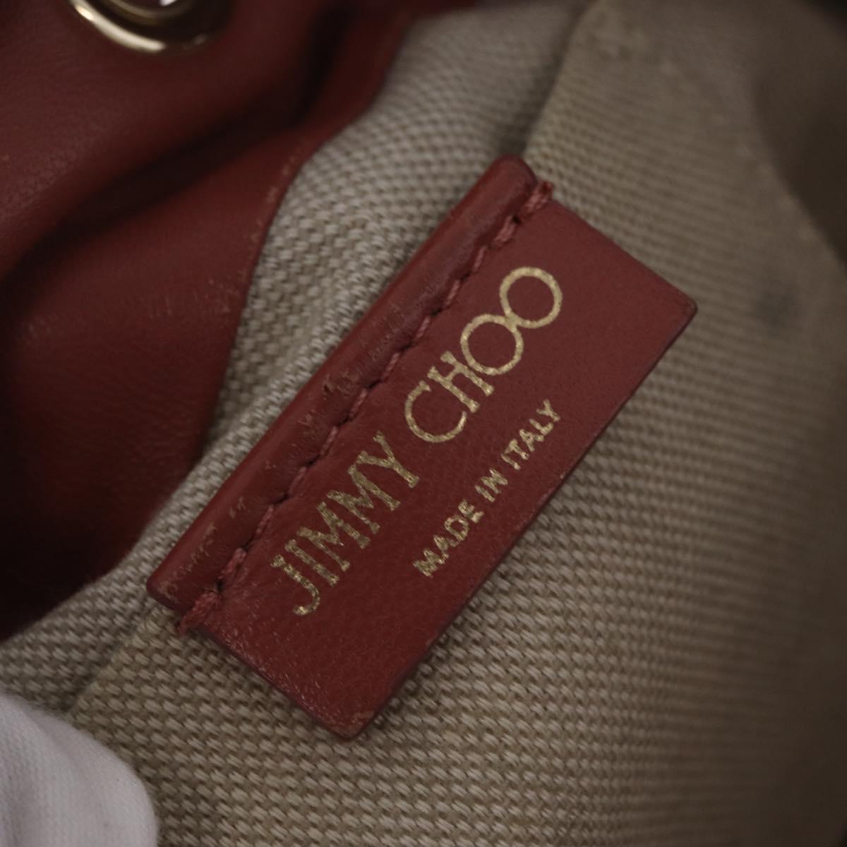 Jimmy Choo Juno Shoulder Bag Leather Pink Gold Tone Auth am13084A