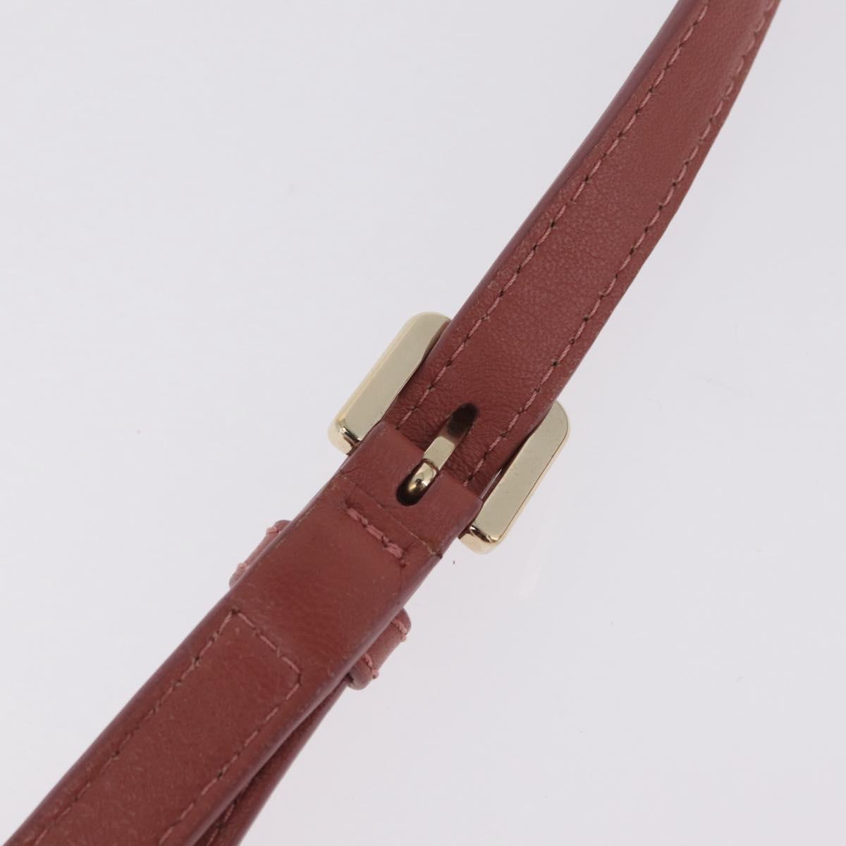 Jimmy Choo Juno Shoulder Bag Leather Pink Gold Tone Auth am13084A